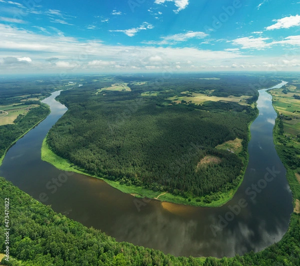 Obraz Balbieriskis Lithuana Nemunas Vingis view from drone