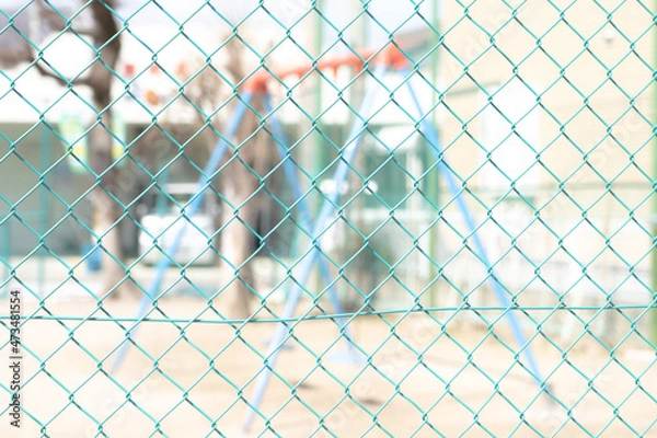 Obraz 【住宅街】公園のフェンス【背景】