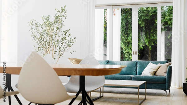 Fototapeta リビングのソファーとテーブル 