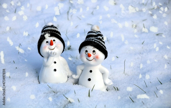 Obraz schneemänner im schnee
