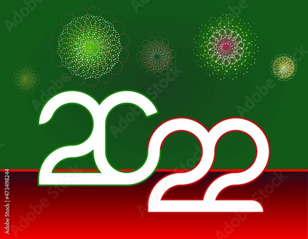 Fototapeta happy new year, colored 2022 numbers, design elements for new year decor, 2022 vector