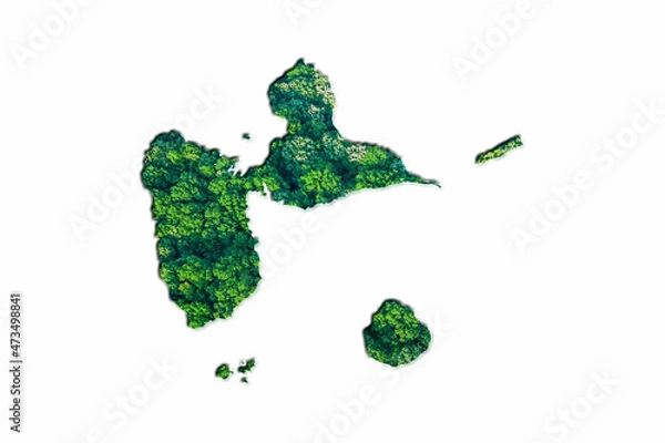 Obraz Green Forest Map of Guadeloupe