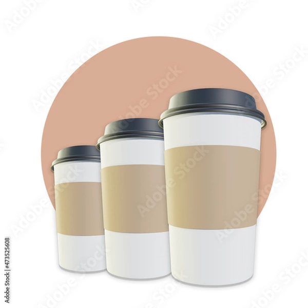 Obraz coffee paper cup icon 3d rendering illustration