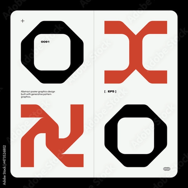 Fototapeta Swiss Poster Design Template With Abstract Geometric Shapes