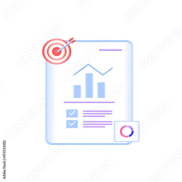 Fototapeta Project task management and effective time planning tools. Project development icon. 3d vector illustration.