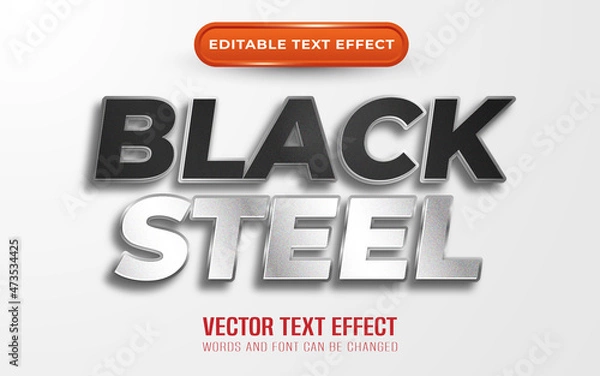 Obraz Black steel editable text effect