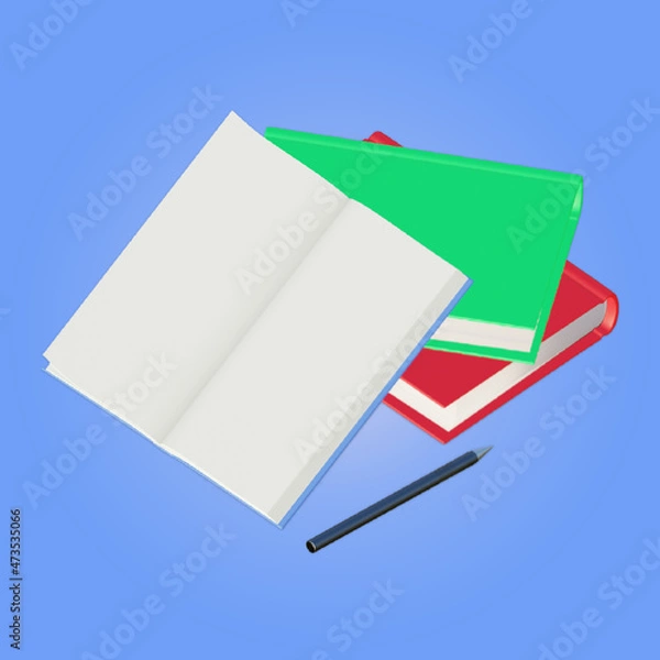Obraz book 3d rendering illustration