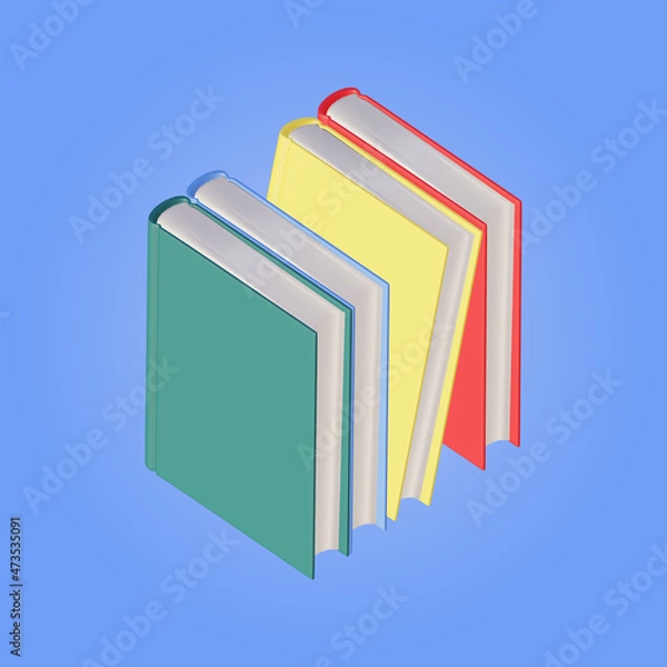 Obraz book 3d rendering illustration