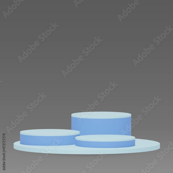 Obraz podium blue 3d rendering illustration
