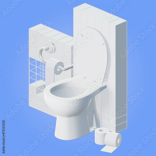 Obraz toilet pack 3d rendering illustration