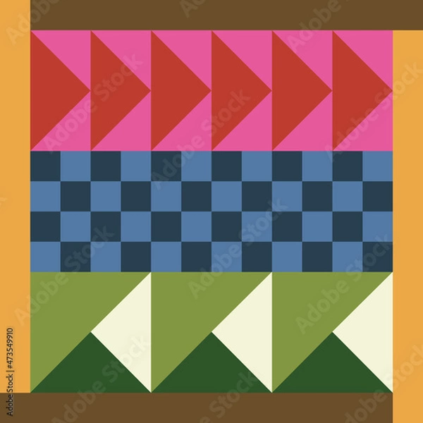 Obraz Bright colored quilt inspired pattern print background