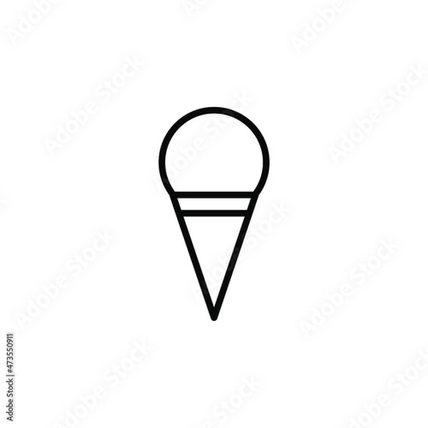 Fototapeta Ice cream Line Icon, Vector, Illustration, Logo Template. Suitable For Many Purposes.