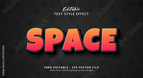 Fototapeta Editable Space text effect template