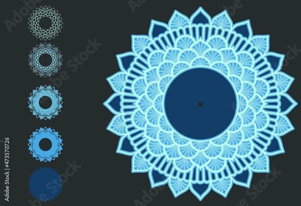 Fototapeta Wall Clock EPS., laser cut file Mandala, Multilayer Mandala, 3D Vector digital templates, EPS by layers, DIY, CNC plan