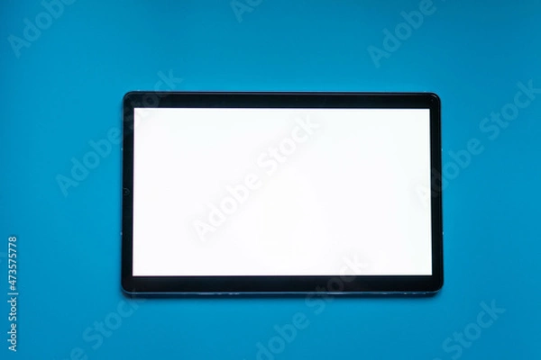 Obraz Tablet on blue background