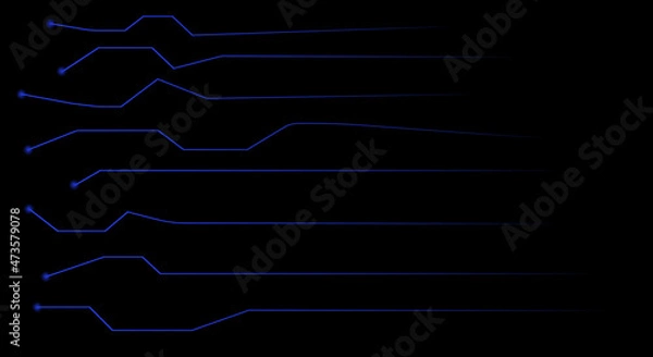 Obraz technological background with lines. blue technology circuit lines. vector illustration