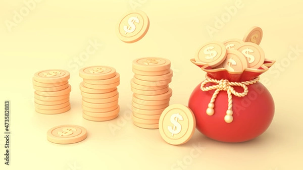Obraz 3D rendering of financial creativity