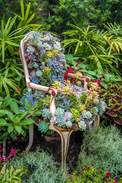 Obraz chair with flowers