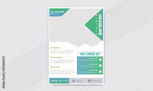 Fototapeta Corporate modern professional business flyer vector template design, presentation, brochure design, cover, annual report, poster, flyer, vector illustration template in A4 size