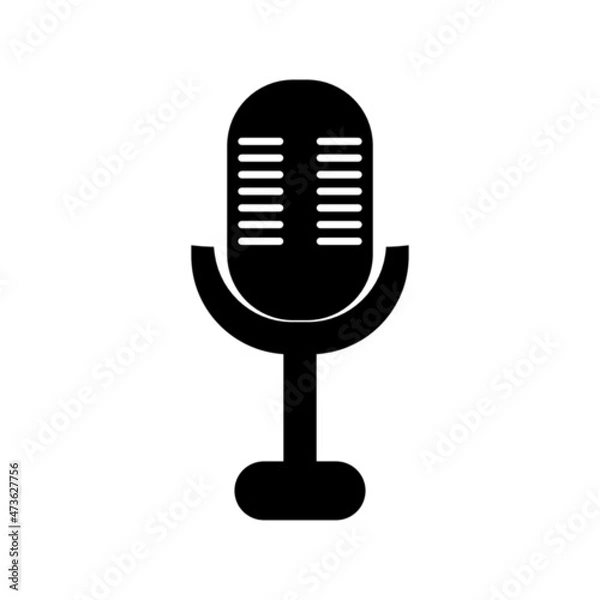 Obraz Black and white microphone icon. simple and attractive icon