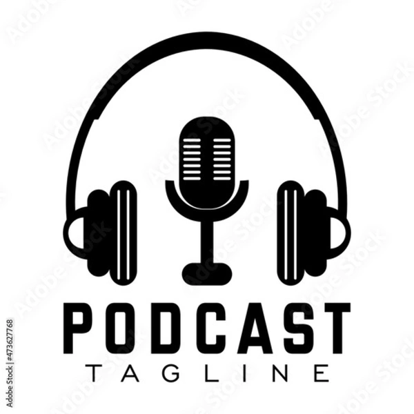 Obraz Microphone and earphone logo design. Creative logo design