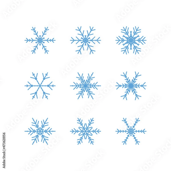 Fototapeta Big set of snowflakes for christmas design, vector illustration