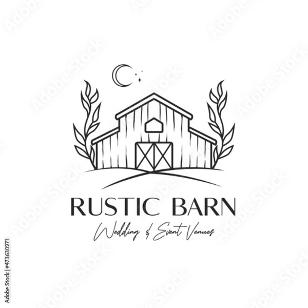 Obraz Rustic barn wedding venue logo design
