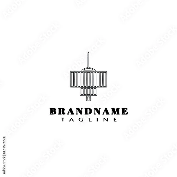 Fototapeta chandelier logo cartoon template icon design black isolated vector cute