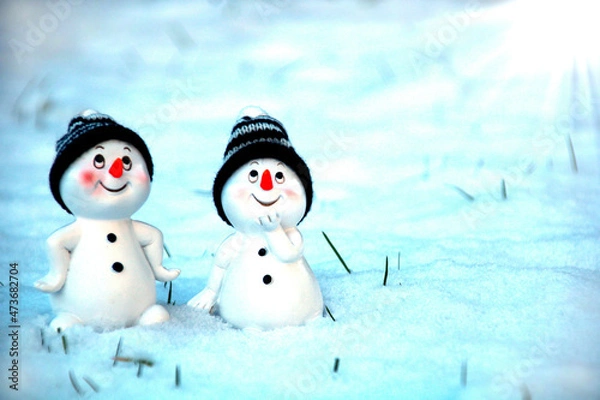Obraz schneemann in der sonne
