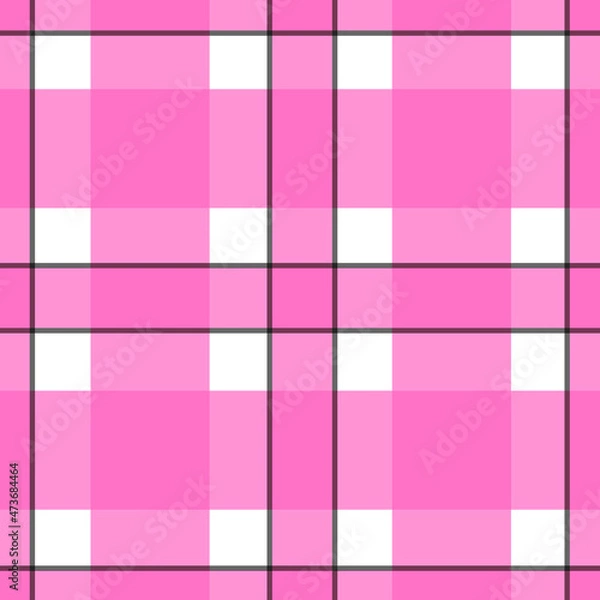 Obraz Seamless pattern pink buffalo plaid vector illustration