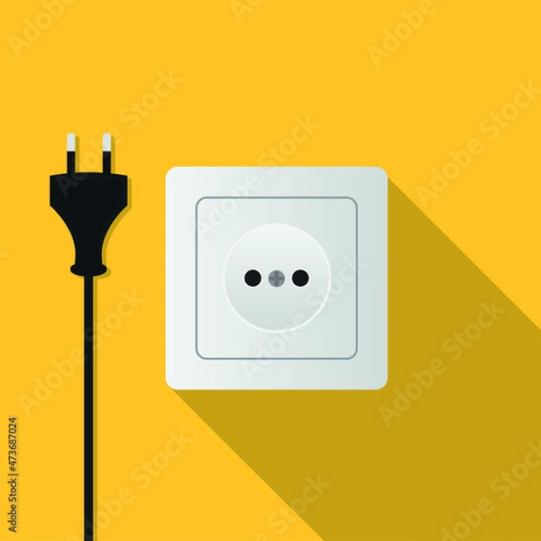 Fototapeta Socket and electrical plug icon. Vector
