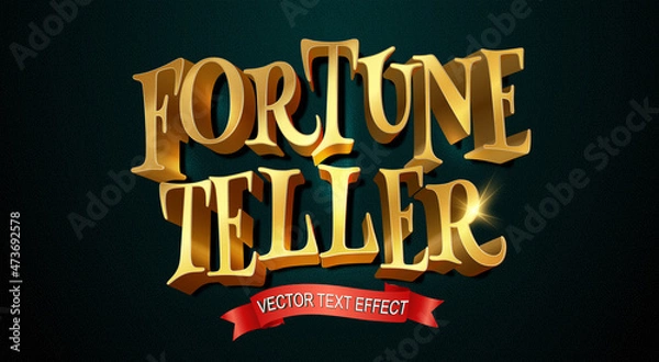 Obraz golden fortune teller vector text effect