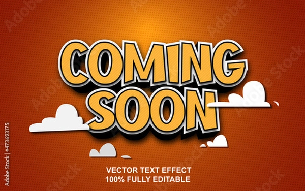 Obraz coming soon vector text effect