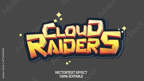 Obraz cloud raiders vector text effect
