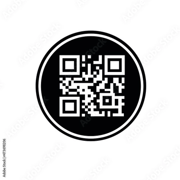 Fototapeta QR code icon isolated on white background. Scanning qarcode. vector