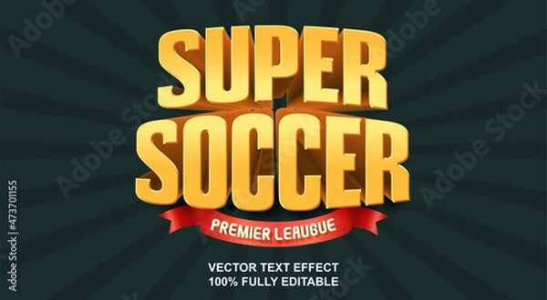 Obraz supper soccer vector text effect