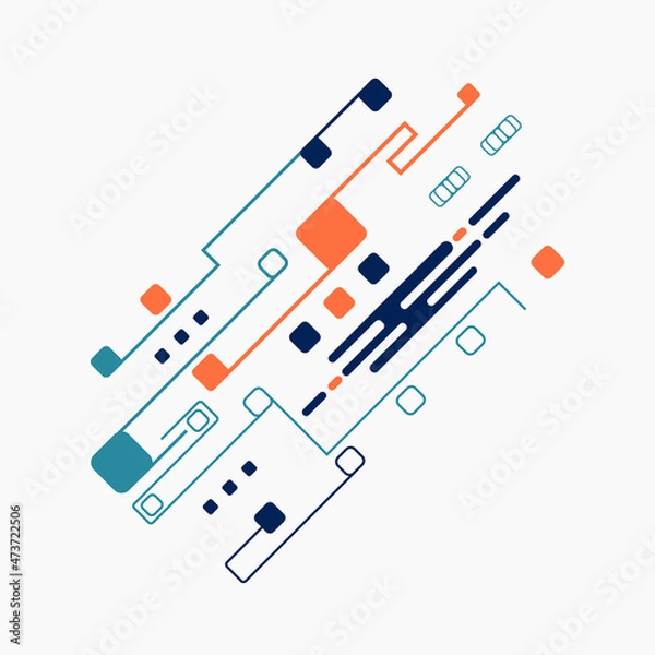 Fototapeta Abstract Diagonal Rectangle Geometric Shape and Line Background, Vector Image Illustration