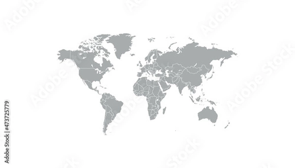 Fototapeta World map. Color vector modern. Silhouette map	