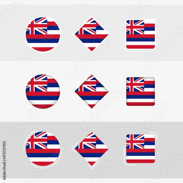 Fototapeta Hawaii flag icons set, vector flag of Hawaii.