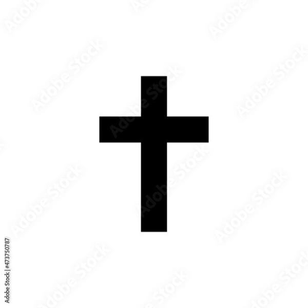 Fototapeta religion cross flat icon vector illustration