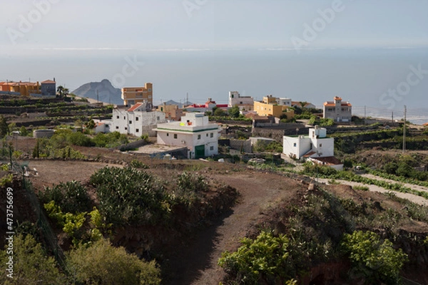 Obraz view of the village in the morning