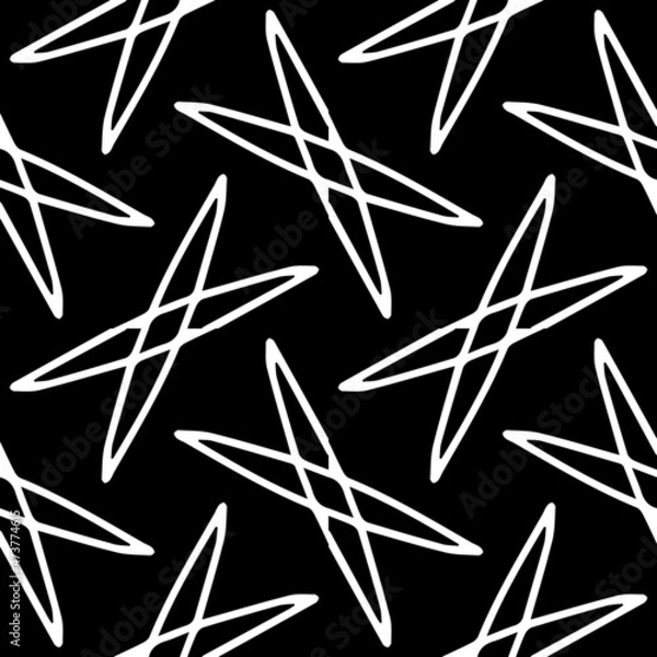 Fototapeta Abstract vector seamless pattern background in classic black and white