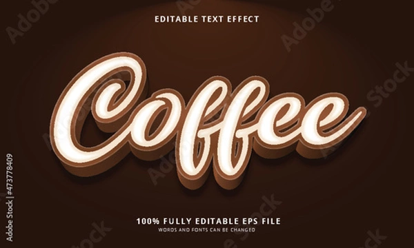 Obraz Coffee text style - Editable text effect