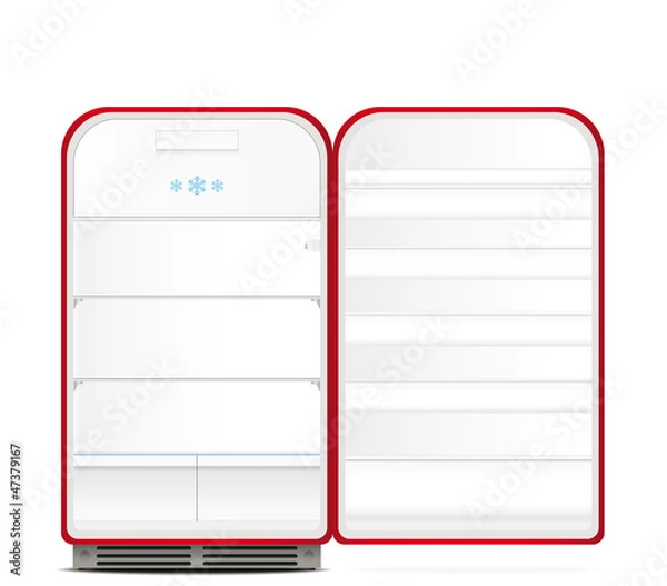 Fototapeta Pusta lodówka retro