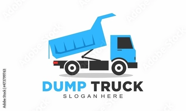 Obraz Unloading dump truck vector logo