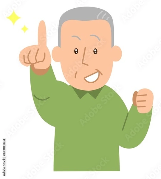 Fototapeta 指差しする6・男性2・キラキラ