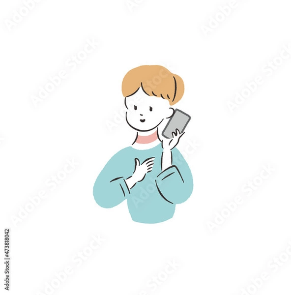 Obraz ビジネスウーマン　スマホで通話