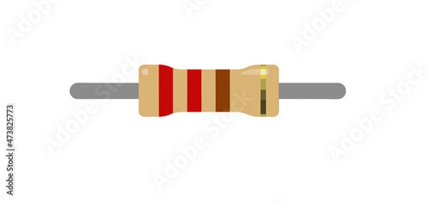 Obraz Resistor icon on white background. resistor sign. 220 Ohm resistors against electronic board