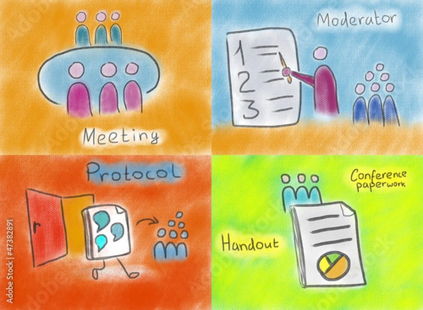 Obraz Meeting, moderator, protocol and handout