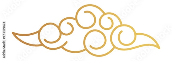 Obraz Golden cloud element for chinese new year decorations